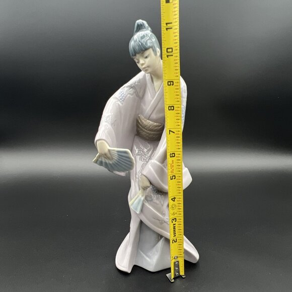 RARE Nao Lladro 1990 Love Dance Geisha w/ 2 Fans Figurine #1142 Rafael Lozano - Picture 6 of 13